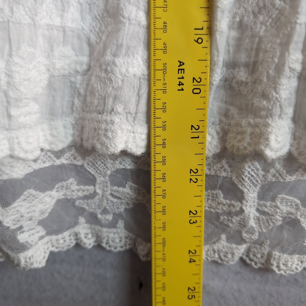 Democracy White Lace Embroidered Babydoll Top B7213PW1E Large NWT - Picture 9 of 10